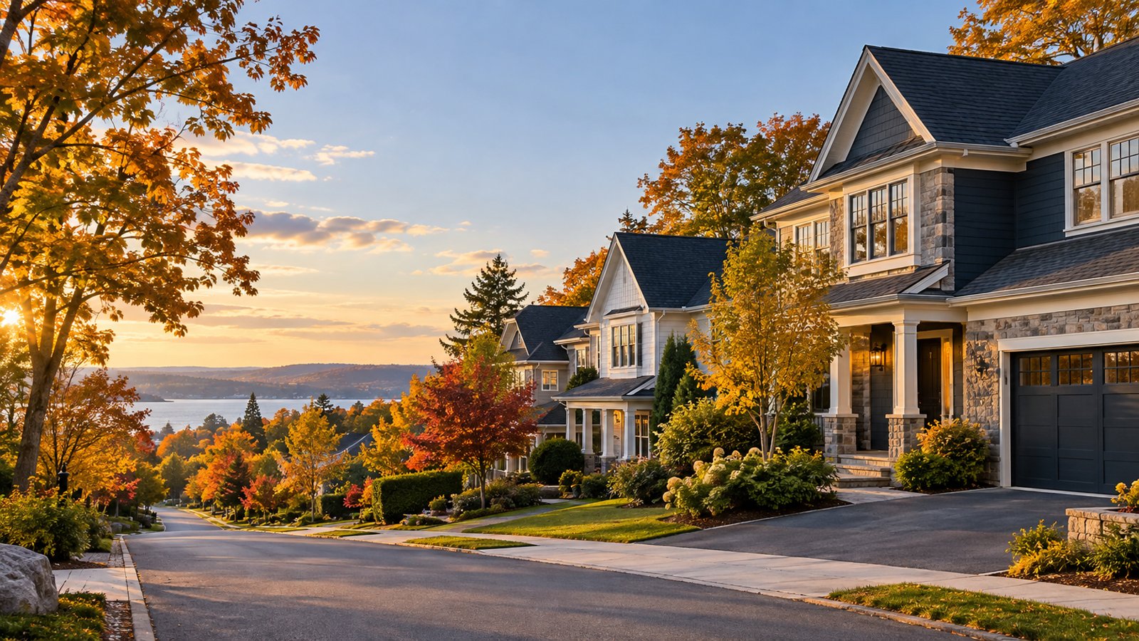 Well-maintained detached rental houses on a leafy street